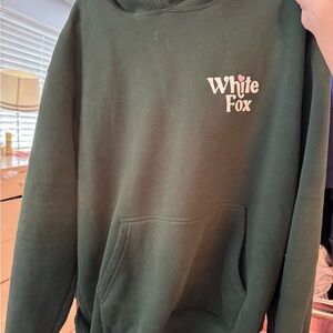 White Fox Green Hoodie